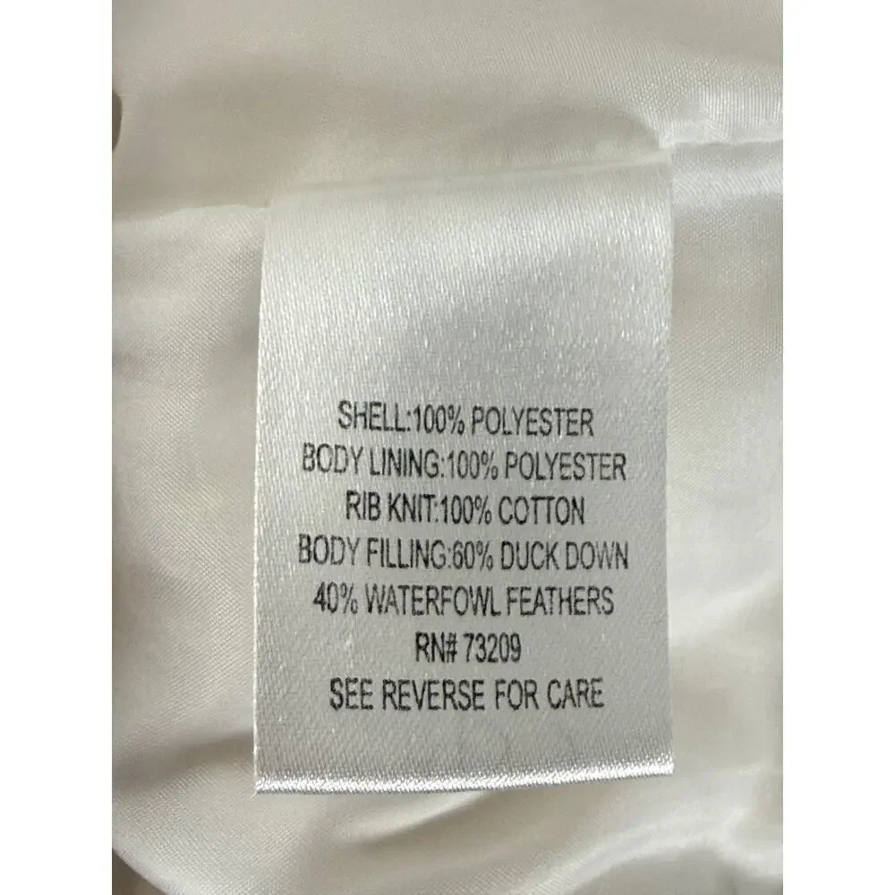 Marvin‎ Richards Size S Duck Down Puffer Vest Jacket White Mock Neck Snap Button